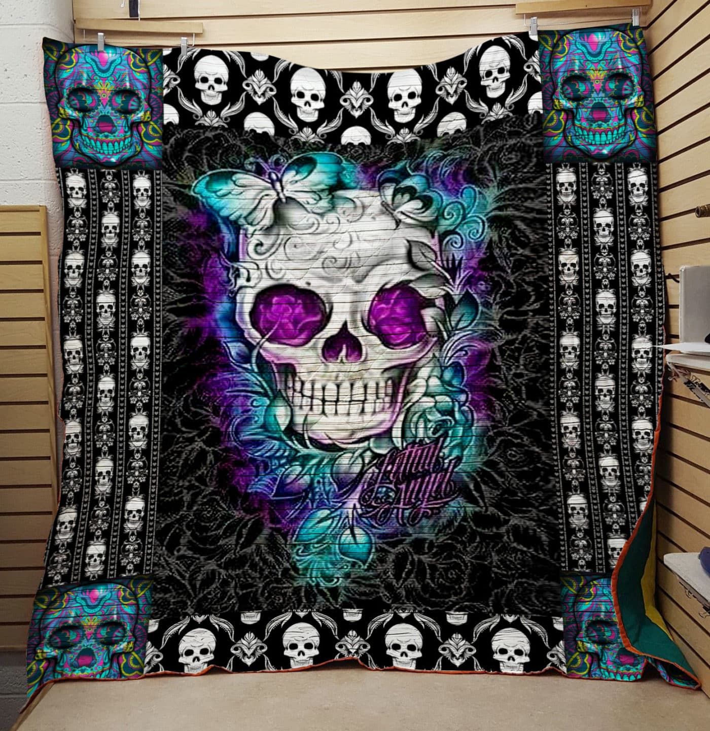 Skull Creep Creep Bl Quilt Blanket DHC020120965TD