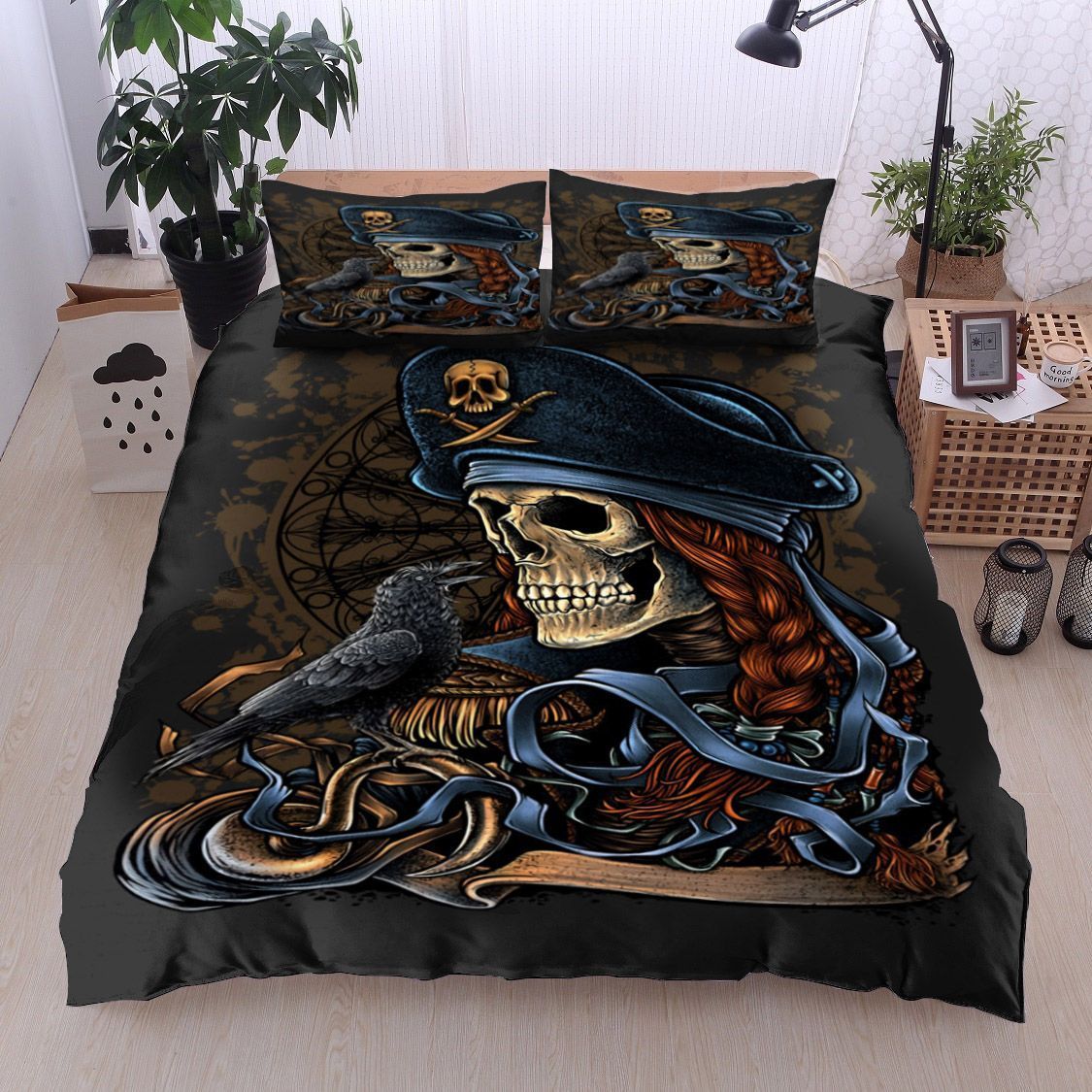 Skull Crow Bedding Set