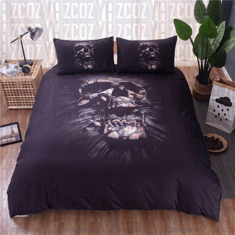 Skull d Black Bedding Set