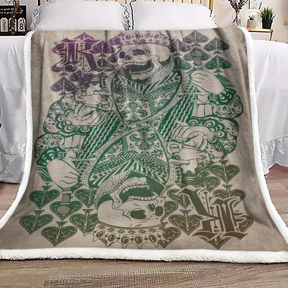 Skull Sherpa Fleece Blanket