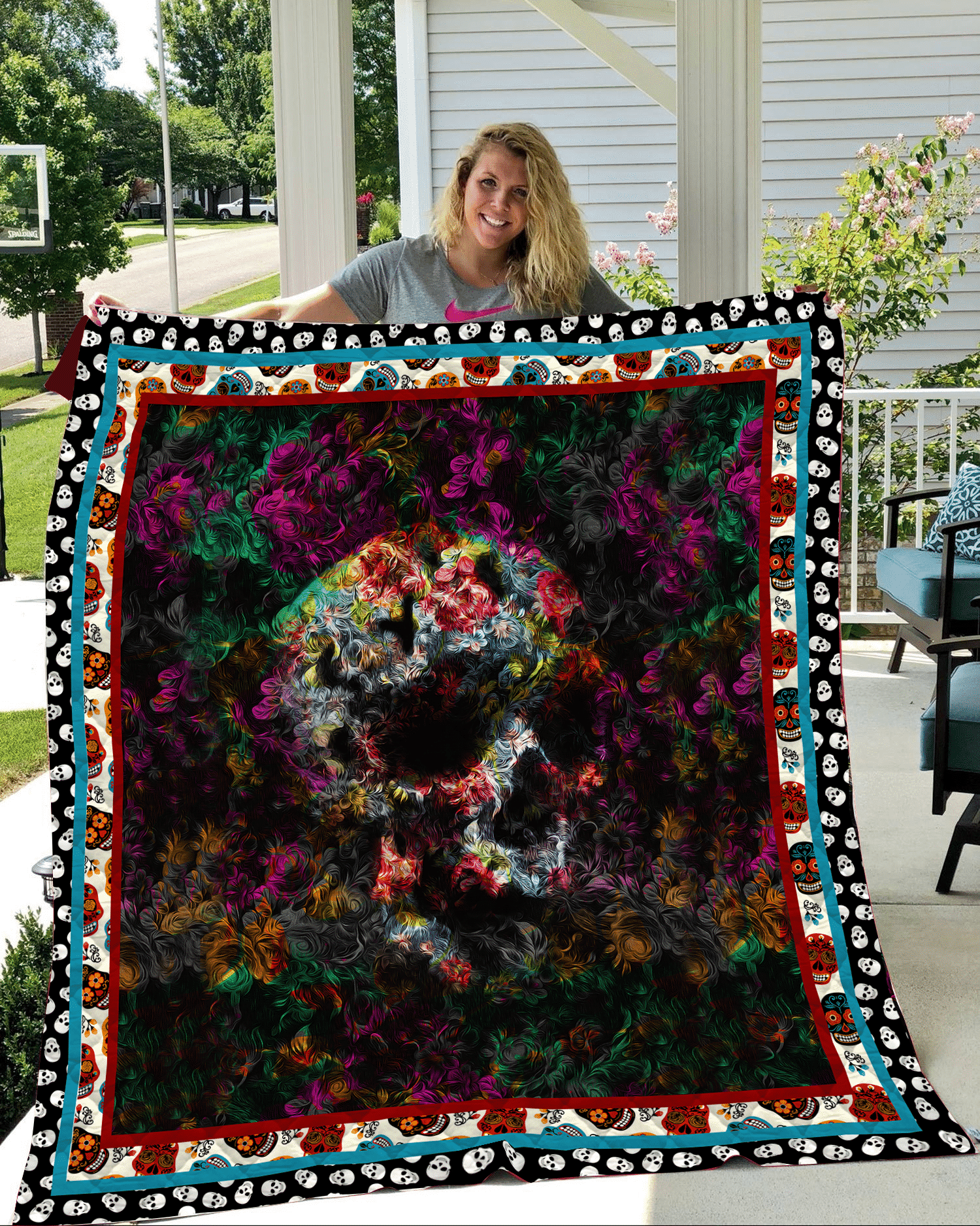 Skull Dont Kidding Me Quilt Blanket DHC31121084TD