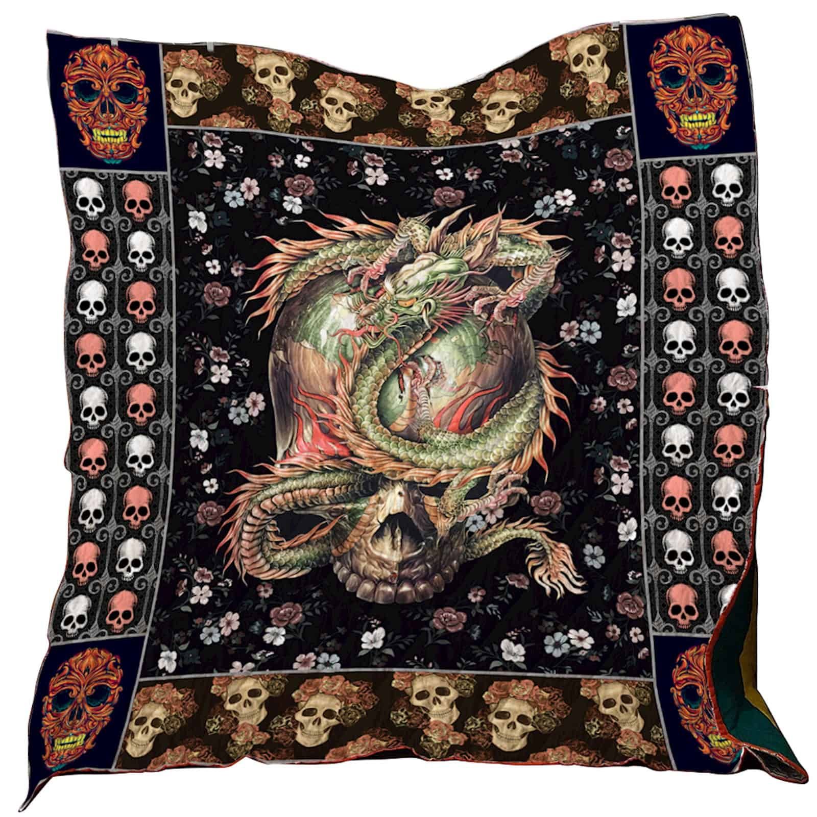 Skull Dragon Washable Quilt Blanket 0301 03 Dhc1312422Dd