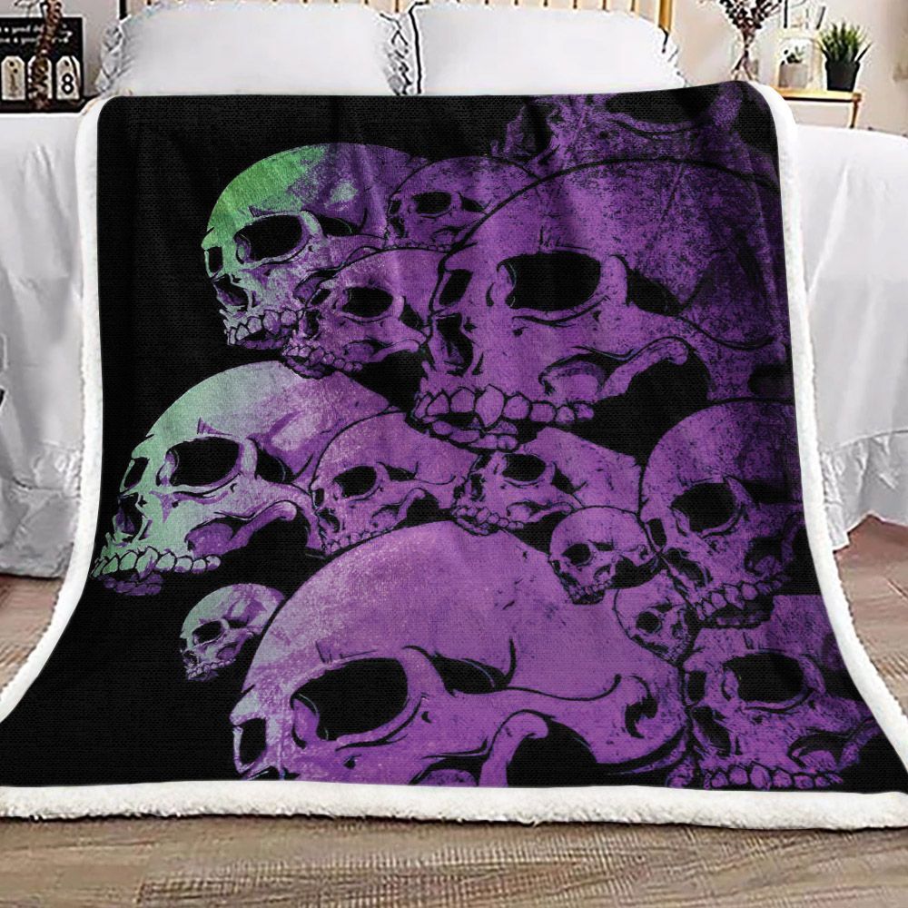 Skull Sherpa Fleece Blanket
