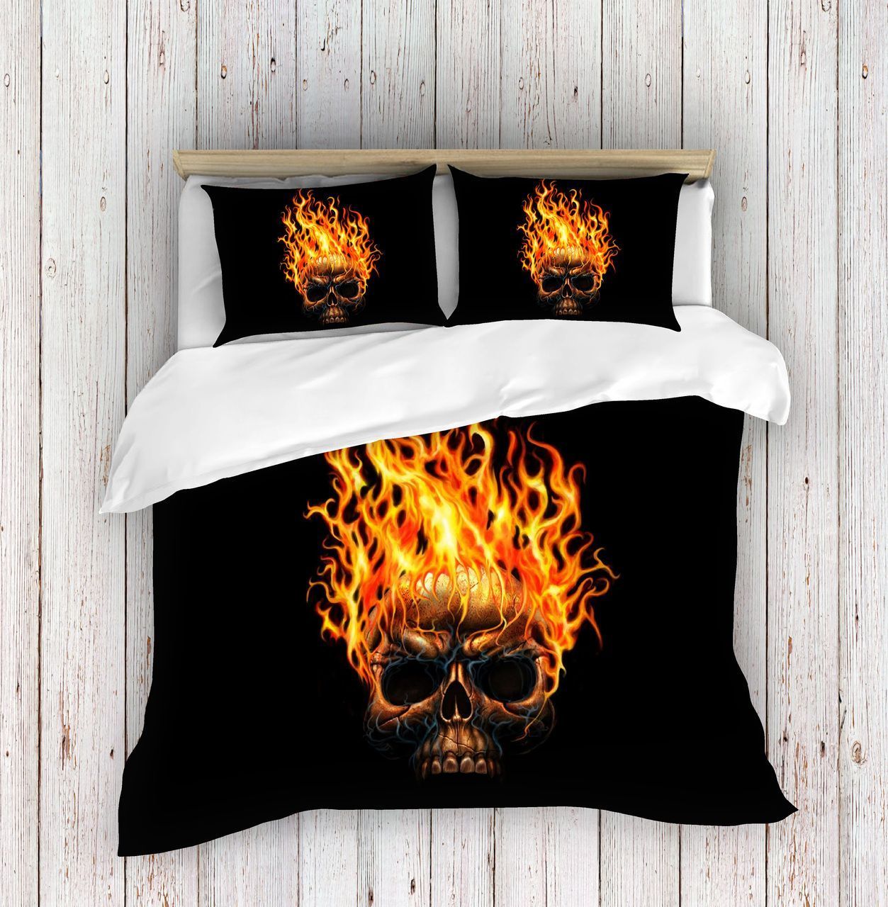 Skull Fire Black Bedding Set