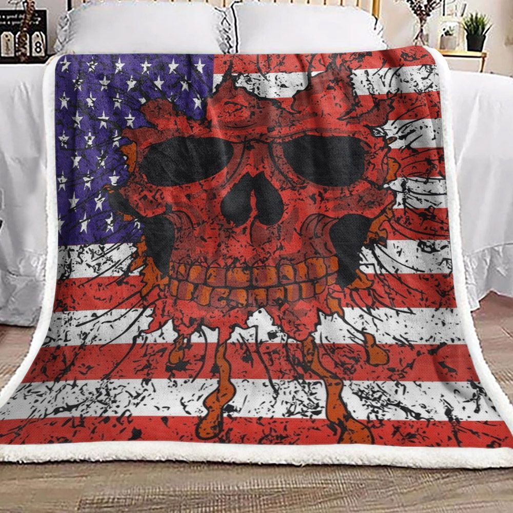 Skull Flag Sherpa Fleece Blanket