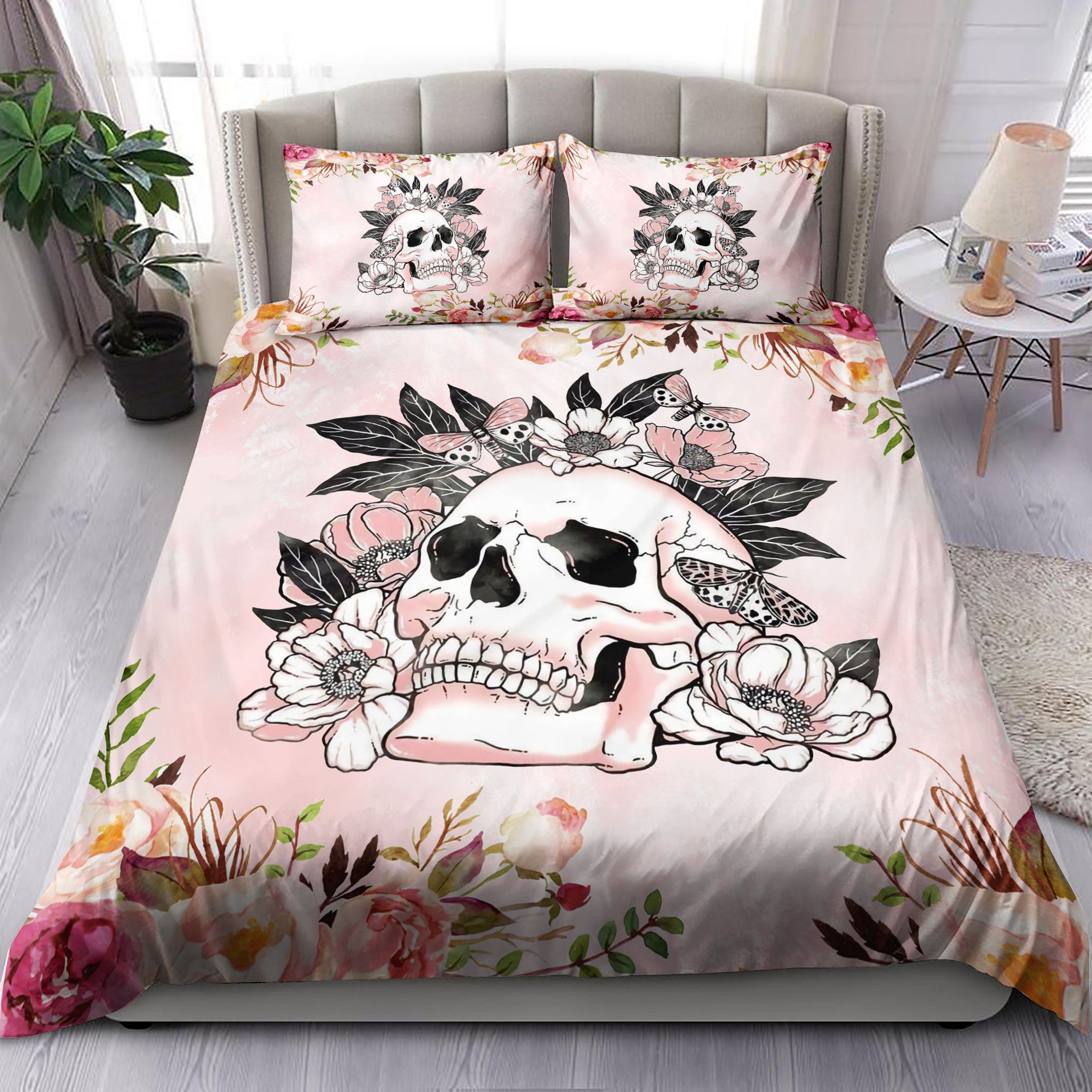Skull Flower Art Bedding Set