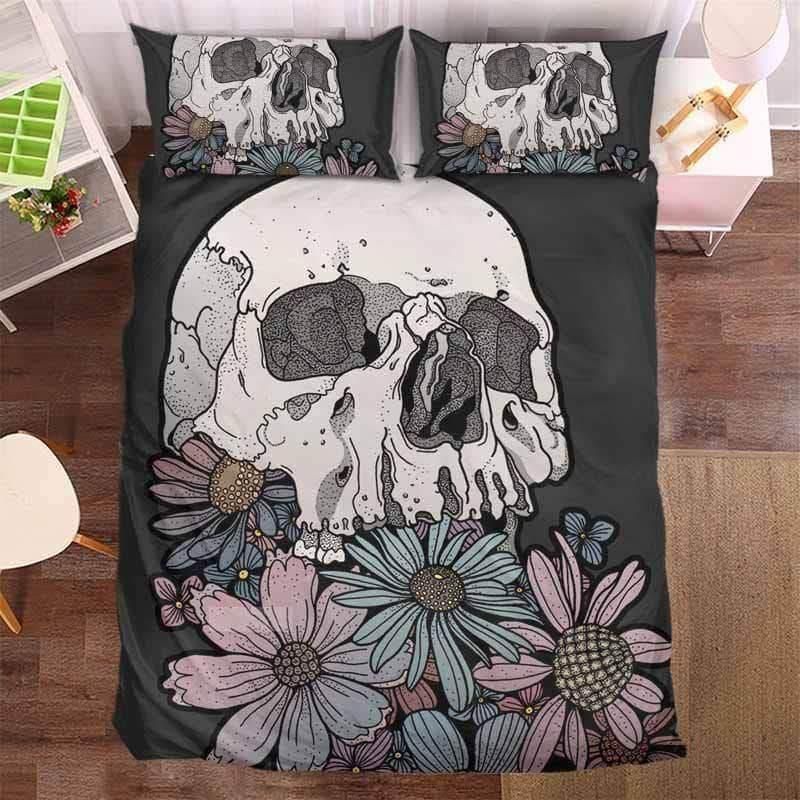 Skull Flower Bedding Set