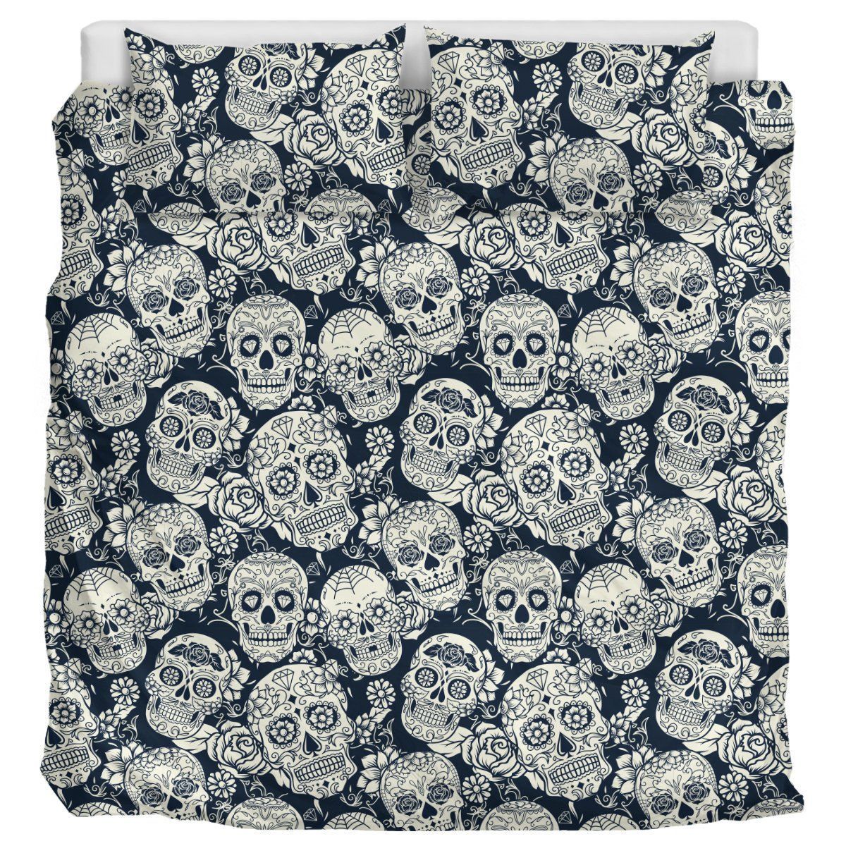 Skull Flower Bedding Set