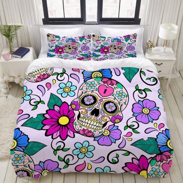 Skull Flower Bedding Set