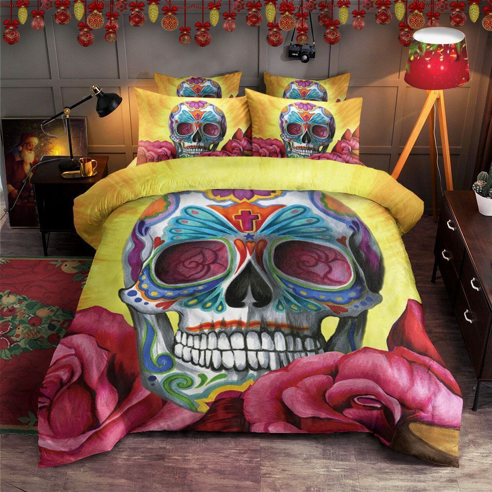 Skull Flower Bedding Set