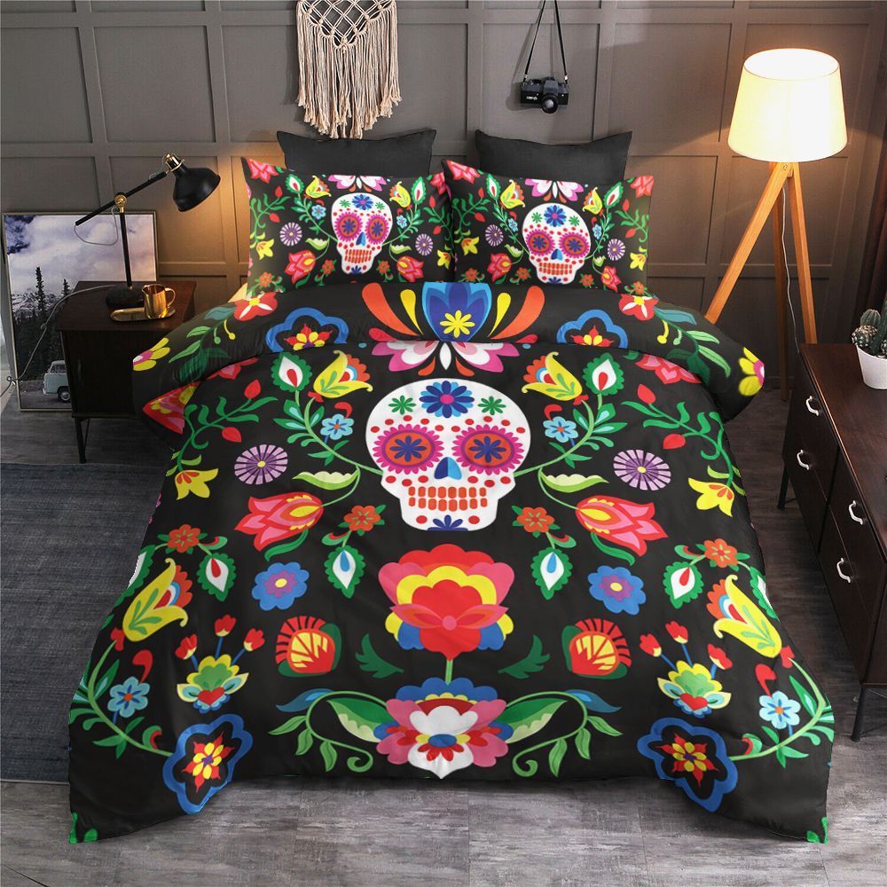 Skull Flower Bedding Set