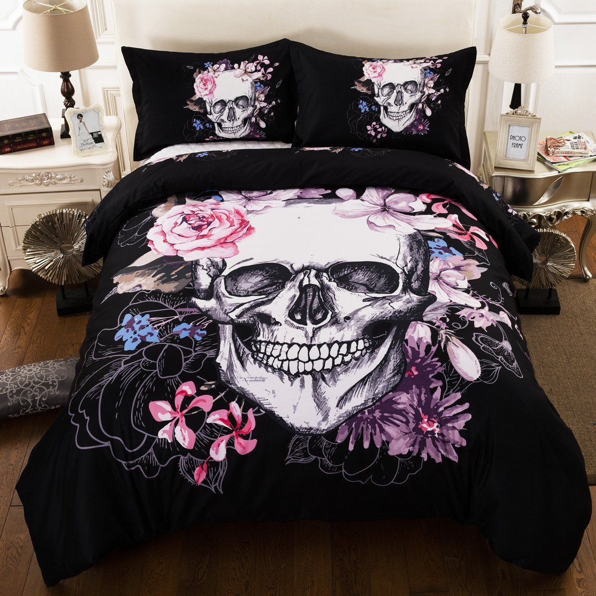 Skull Flower Bedding Set