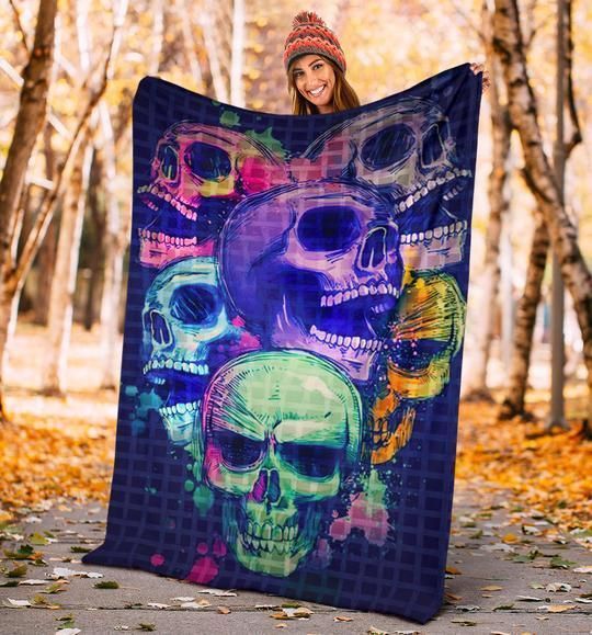 Skull Gang Fleece Blankets Sherpa Fleece Blanket