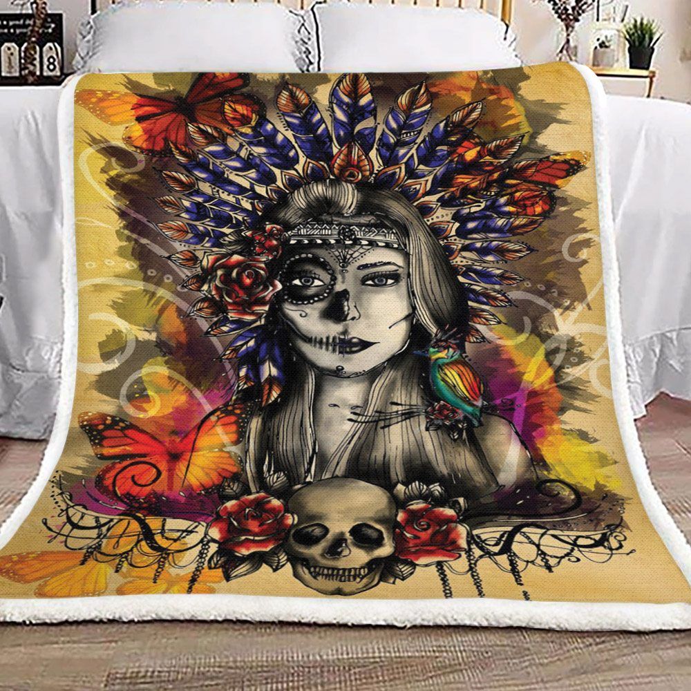 Skull Girl Sherpa Fleece