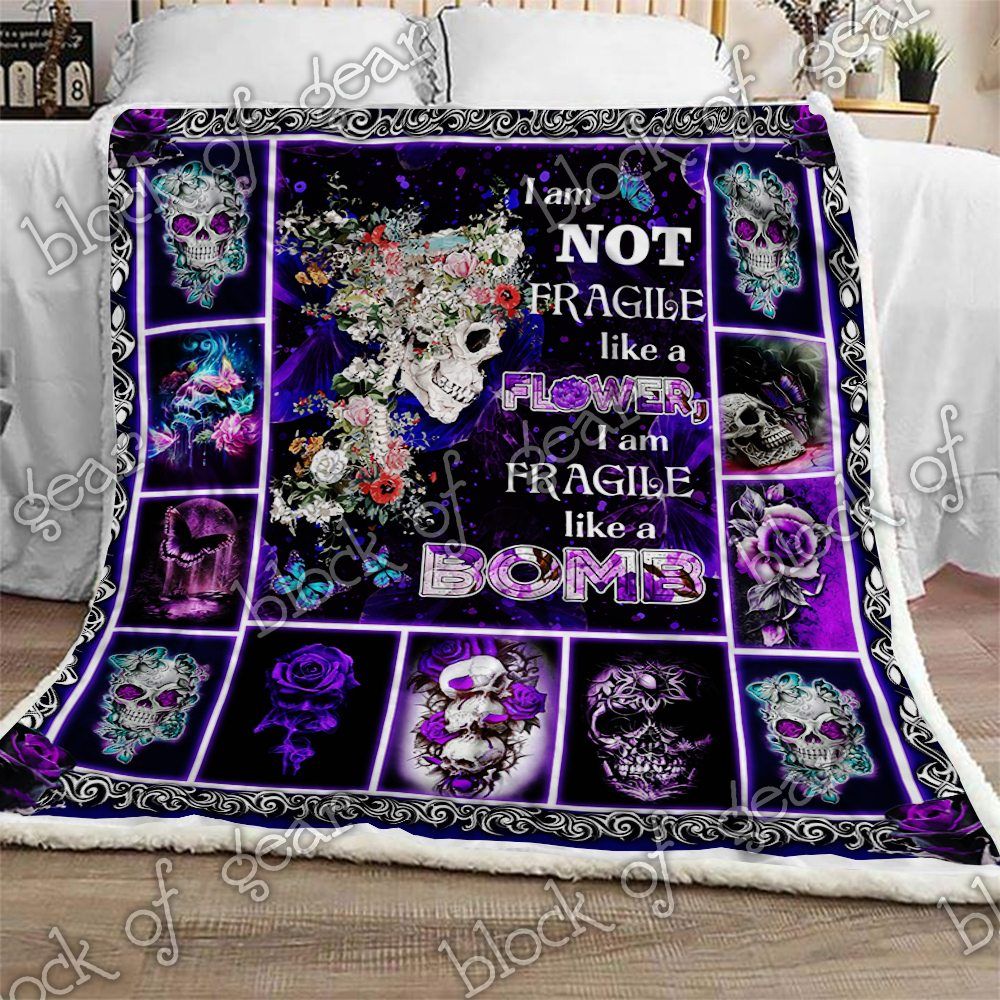 Skull Girl Sherpa Fleece Blanket