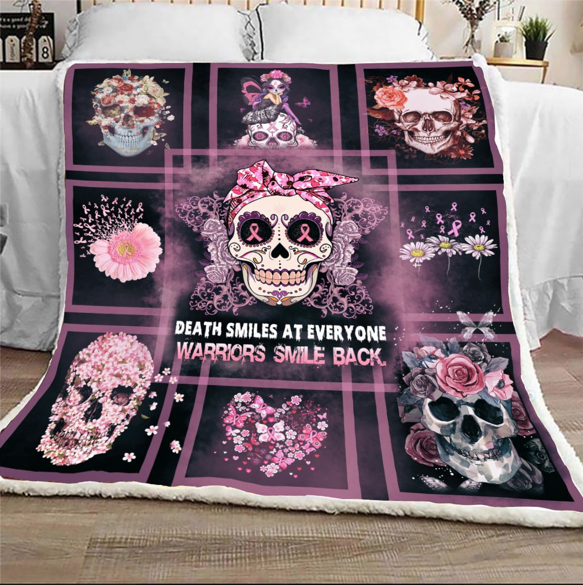 Skull Girl Sherpa Fleece Blanket