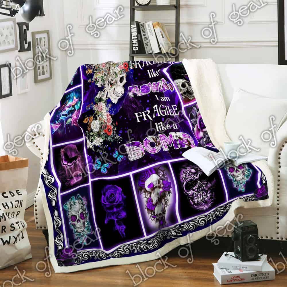 Skull Girl Fleece Blanket