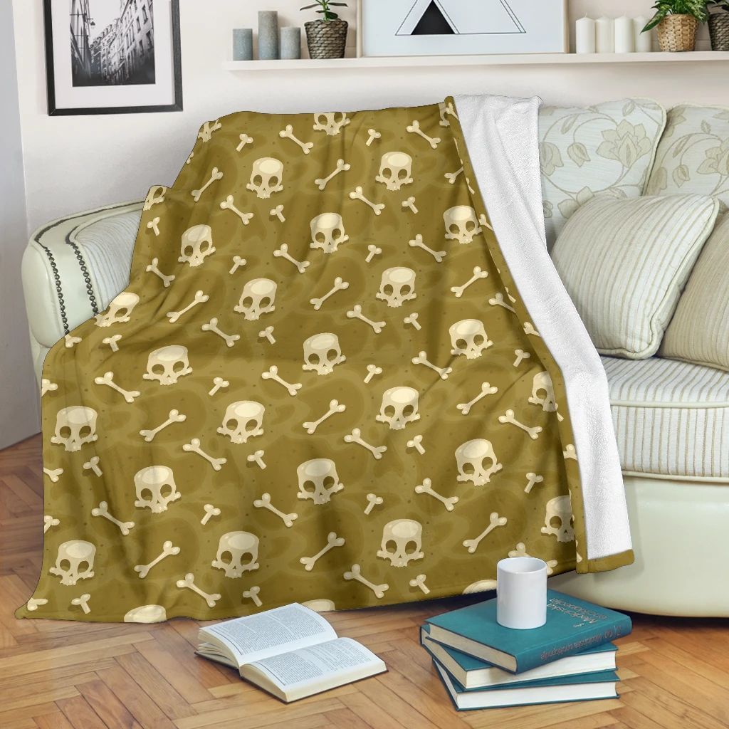 Skull Graveyard Sherpa Fleece Blanket