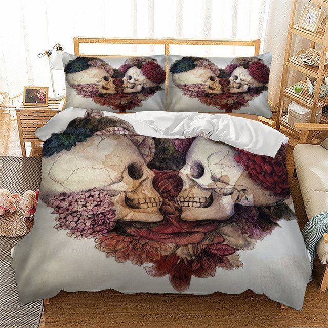 Skull Heart Bedding Set