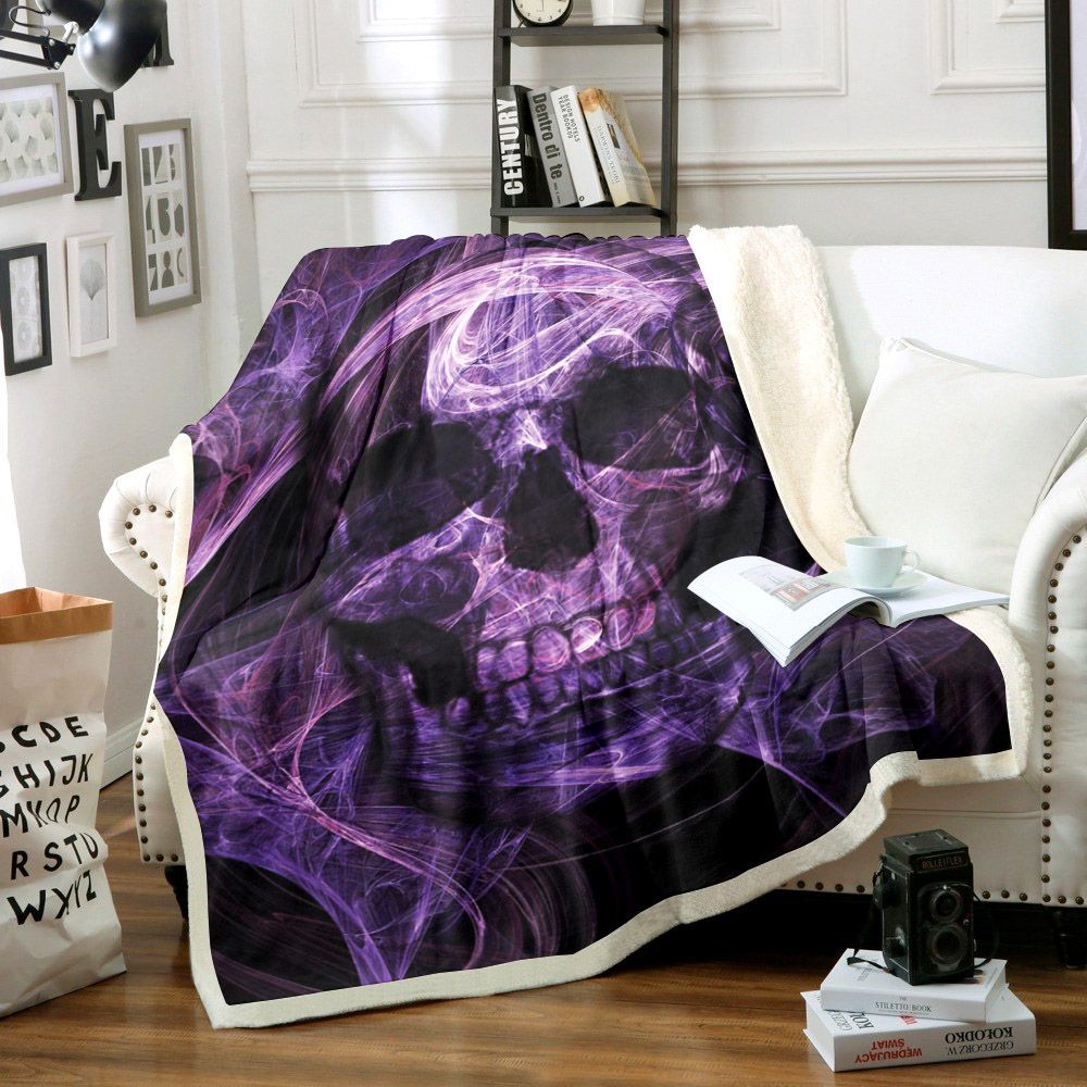 Skull Sherpa Fleece Blanket
