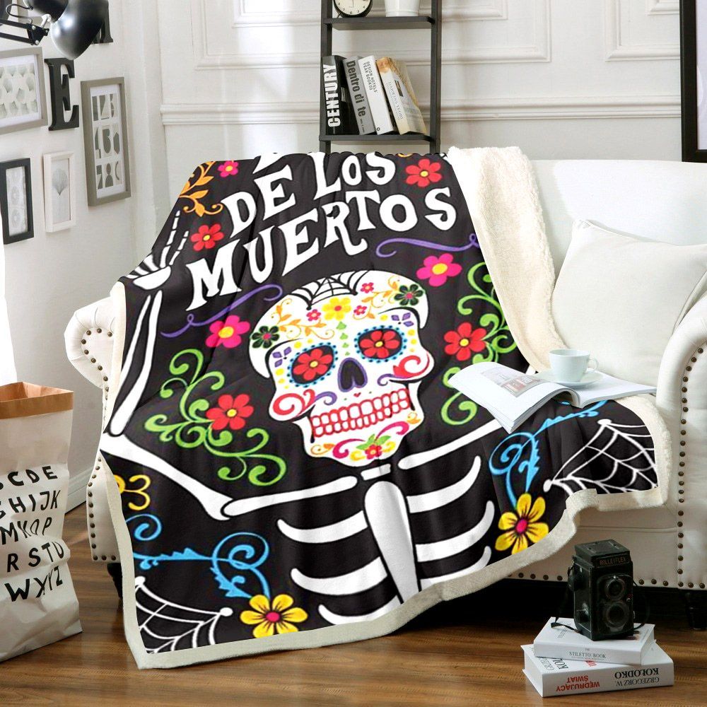 Skull Sherpa Fleece Blanket