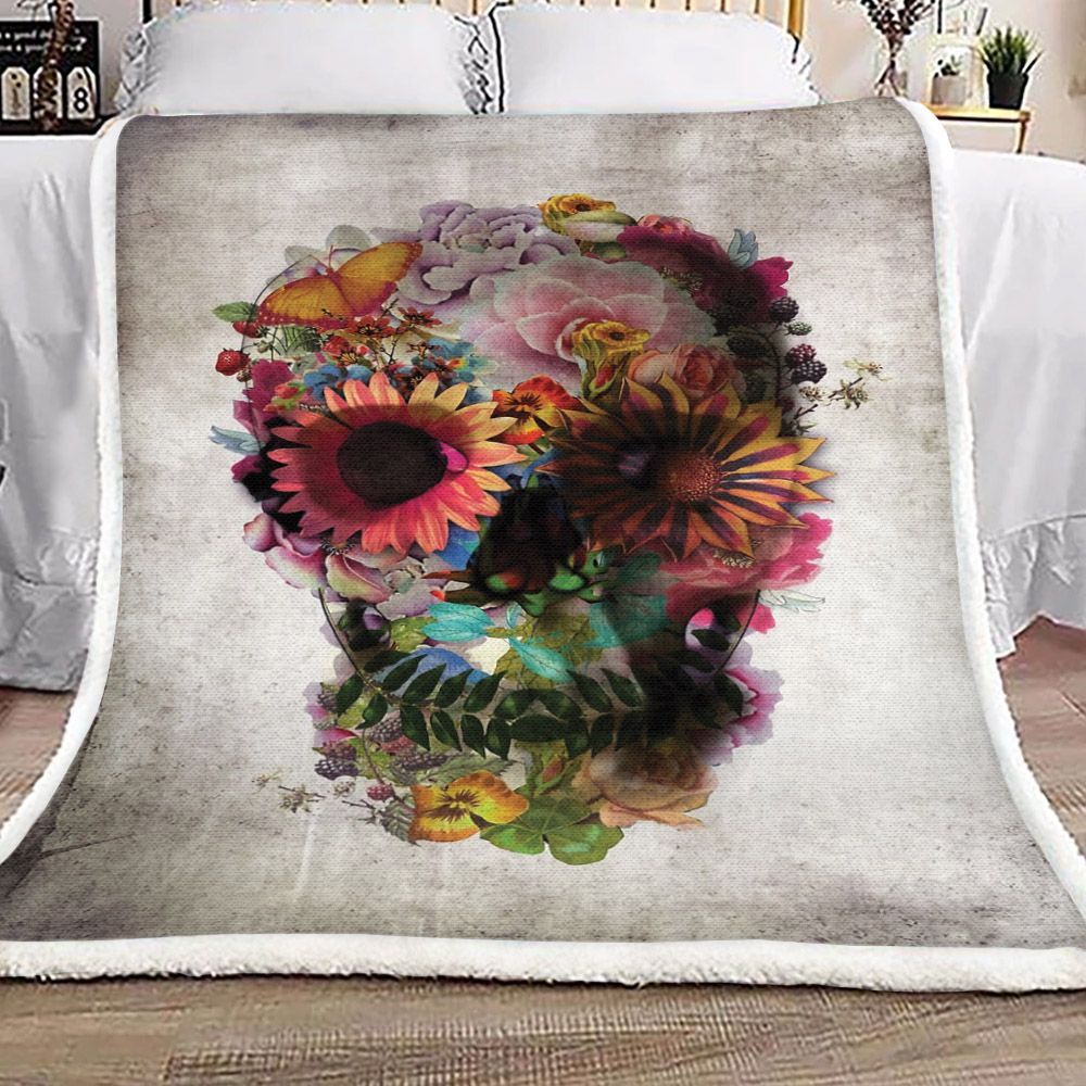 Skull Sherpa Fleece Blanket