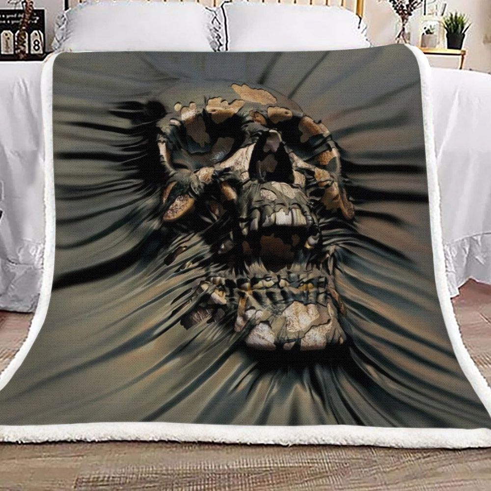 Skull Sherpa Fleece Blanket