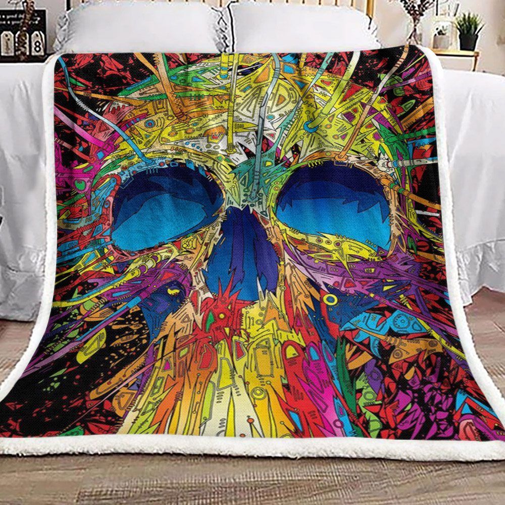 Skull Sherpa Fleece Blanket