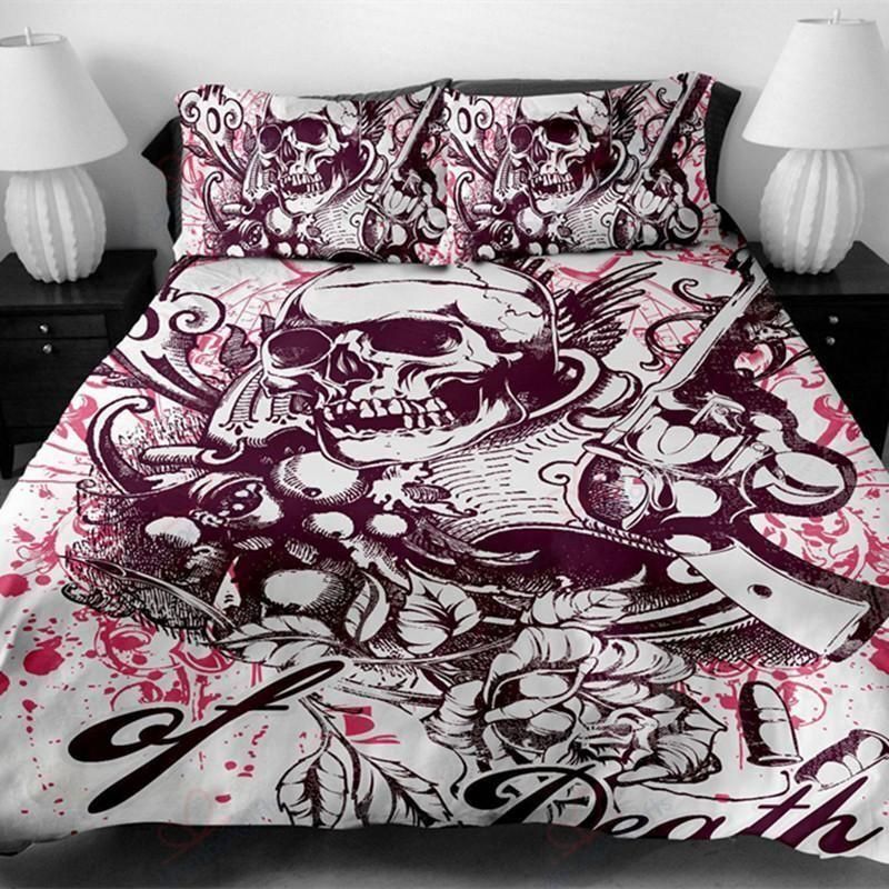 Skull Hunter Rose Printed Bedding Set