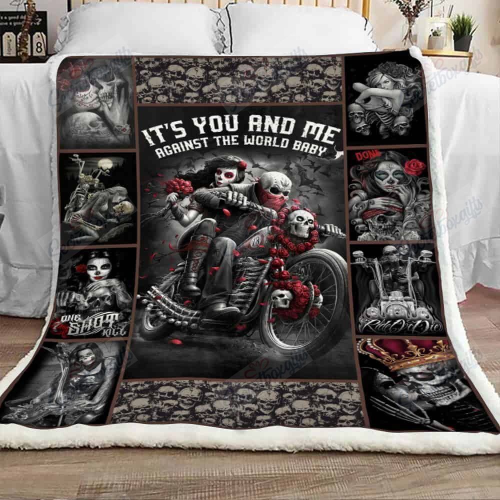 Skull Husband and Wife Fleece Blanket