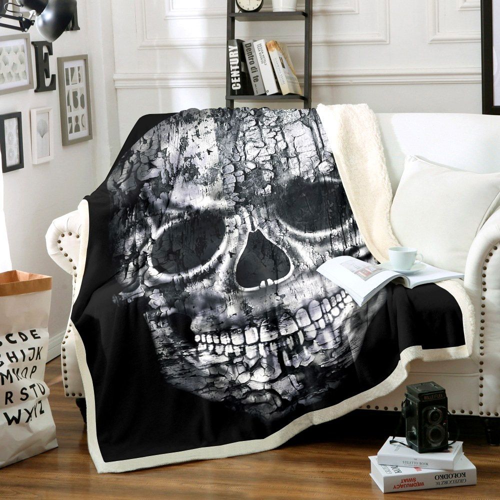 Skull Sherpa Fleece Blanket