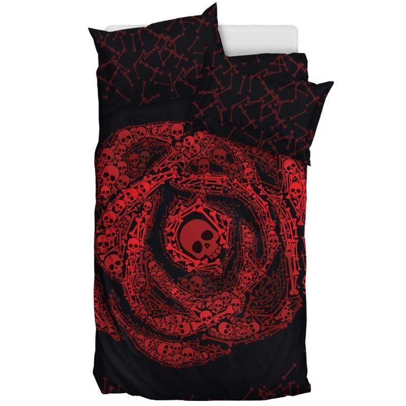 Skull In Rose Pattern Bedding Set
