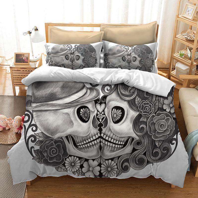 Skull King And Queen Bedding Set