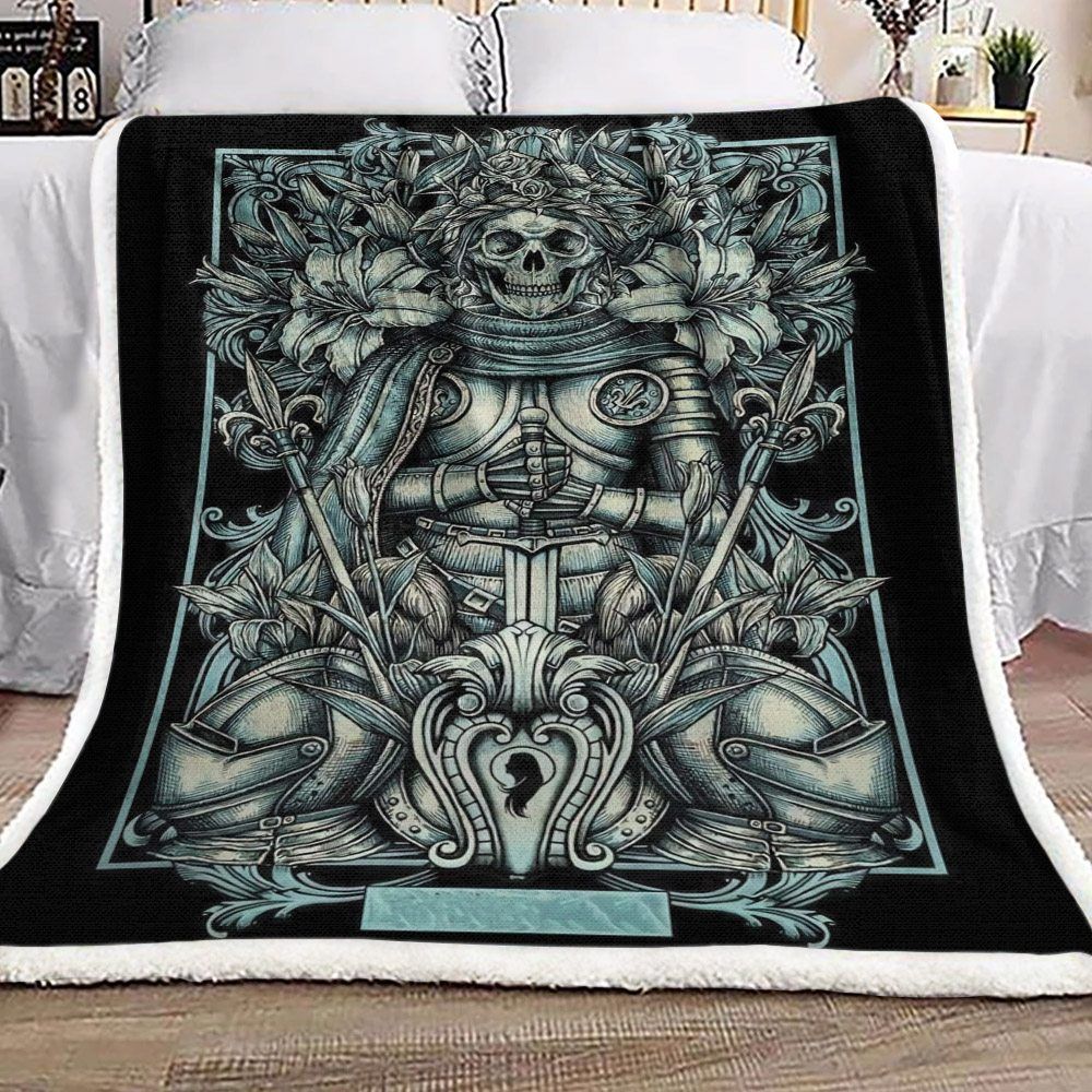 Skull Knight Sherpa Fleece Blanket