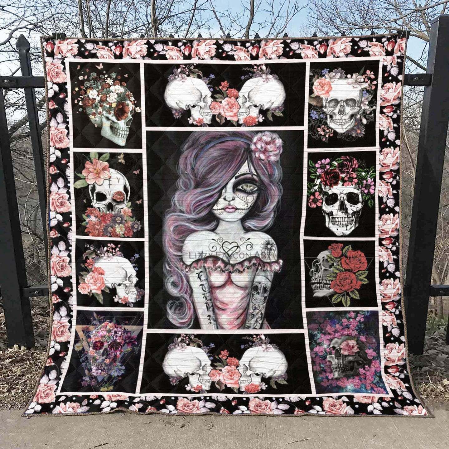 Skull LI100706A TBG Quilt Blanket
