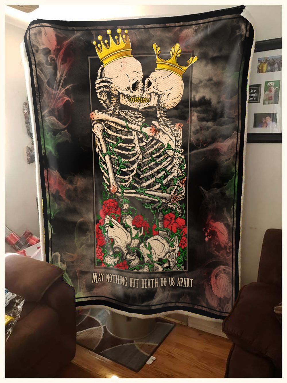 Skull Love Sherpa Fleece Blanket