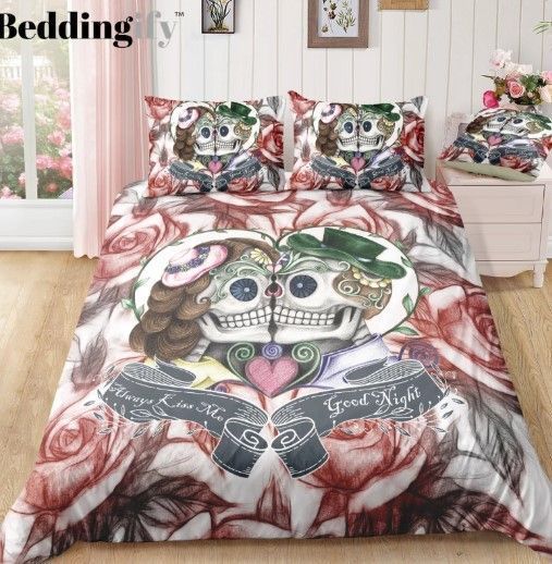 Skull Love Couple Bedding Set