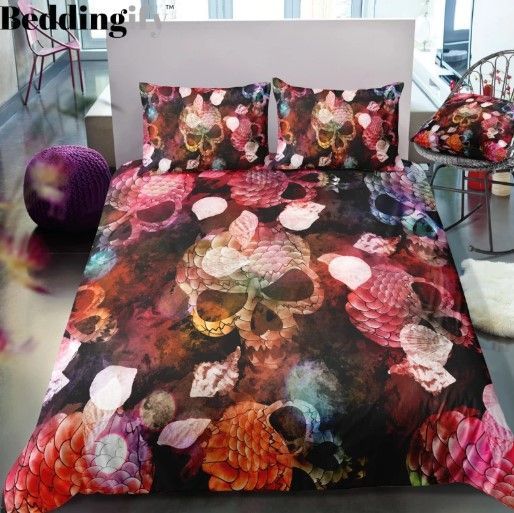 Skull Mermaid Shell Bedding Set