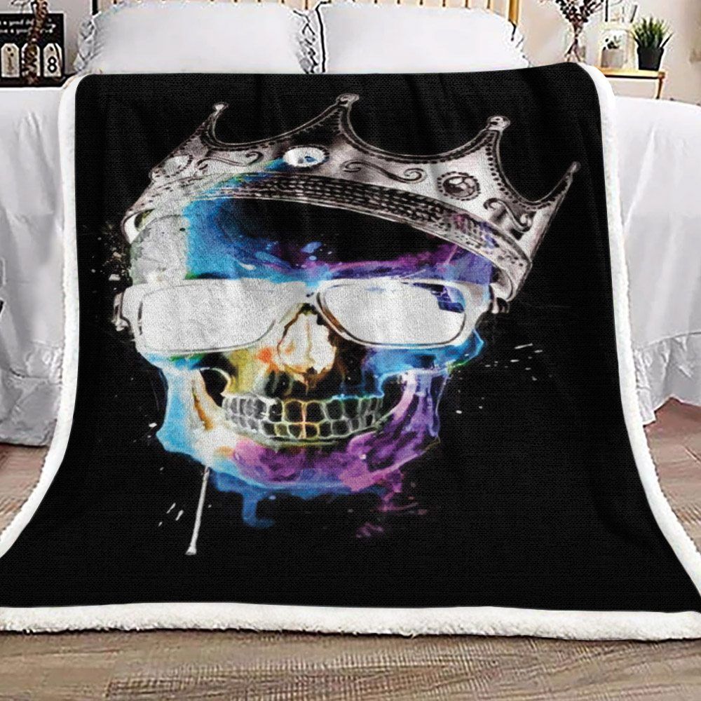Skull Sherpa Fleece Blanket