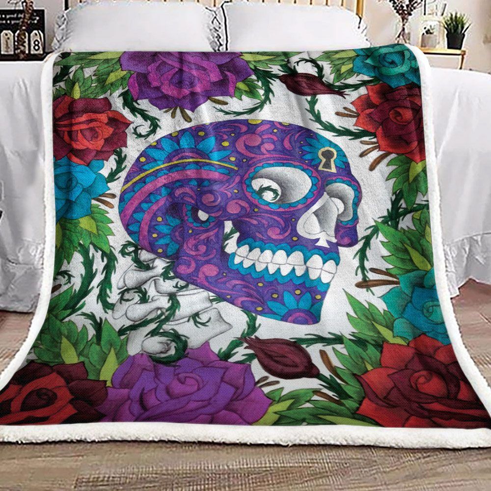 Skull Sherpa Fleece Blanket