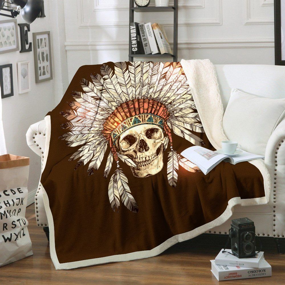 Skull Sherpa Fleece Blanket
