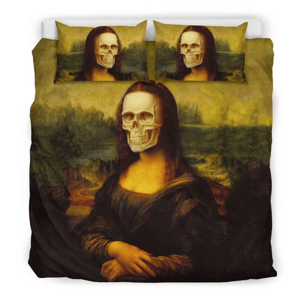 Skull Mona Lisa Bedding Set