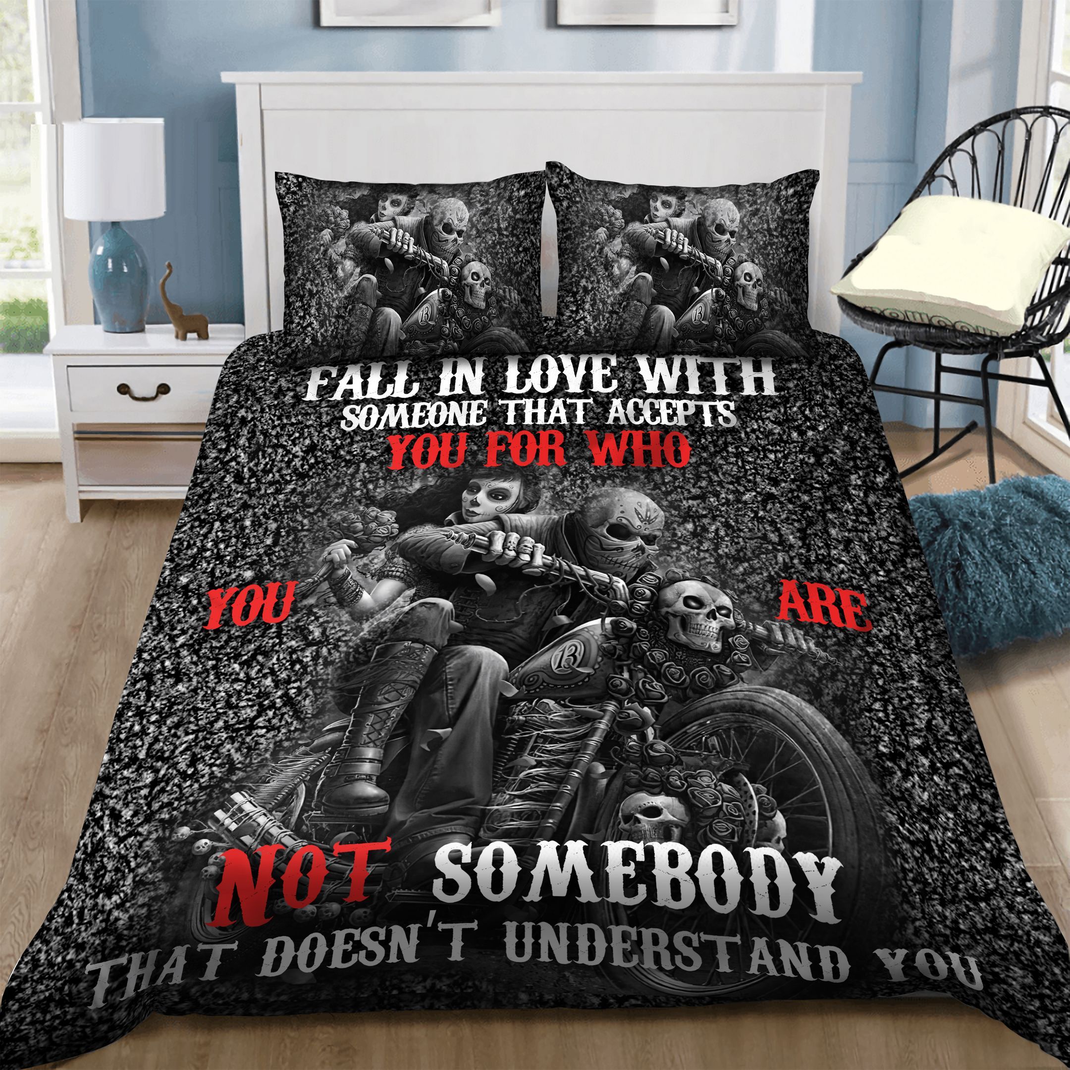 Skull Motocycle Bedding Set