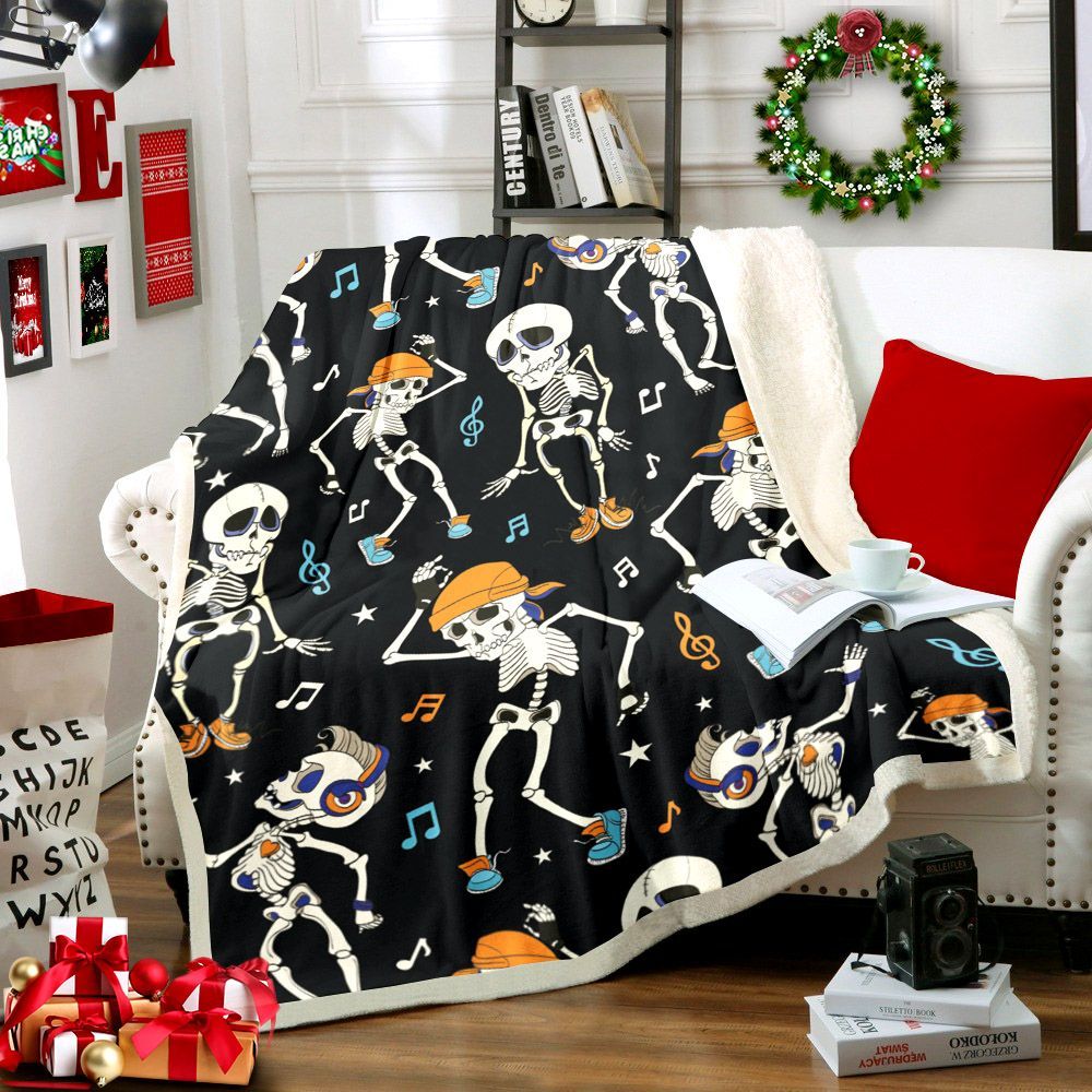 Skull Music Sherpa Fleece Blanket