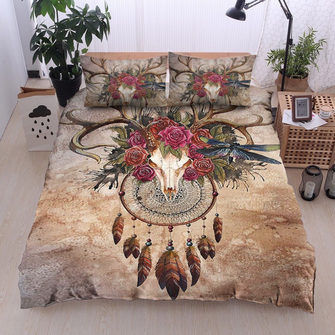Skull Native American Bedding Set