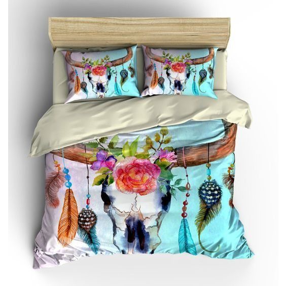 Skull Native American Bedding Set