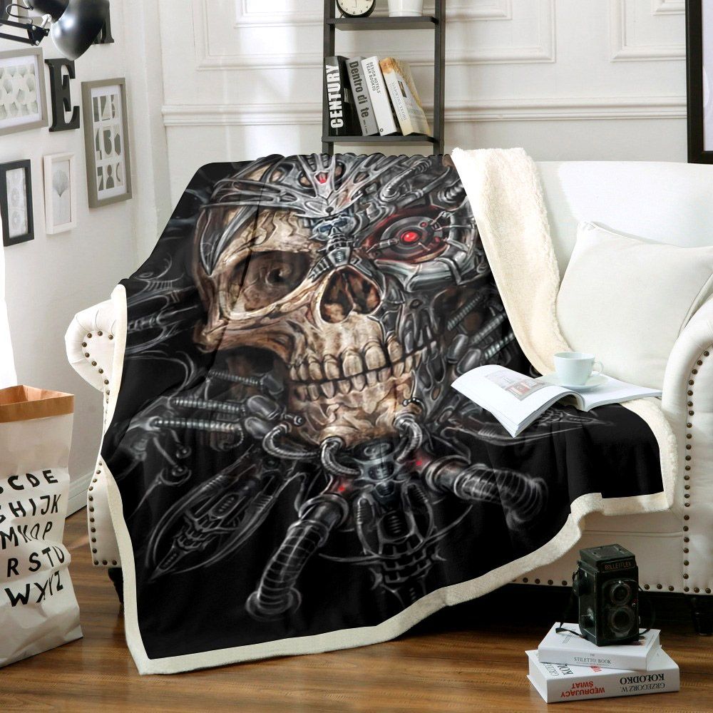 Skull Sherpa Fleece Blanket