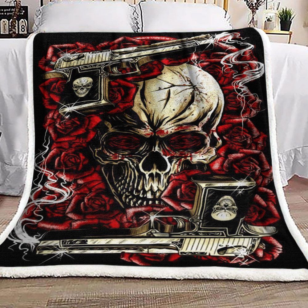 Skull Sherpa Fleece Blanket
