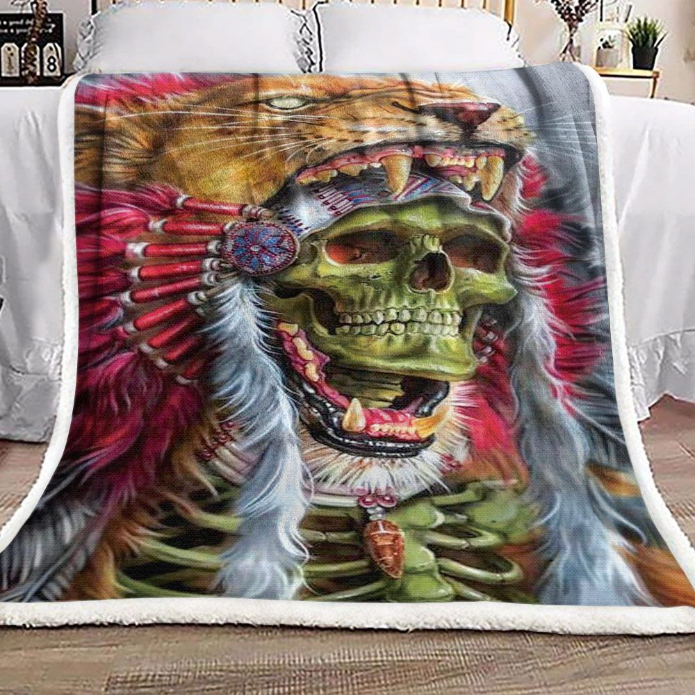 Skull Sherpa Fleece Blanket