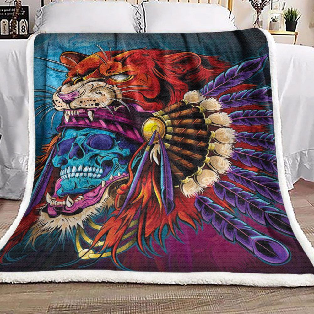 Skull Sherpa Fleece Blanket